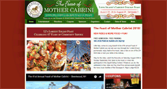 Desktop Screenshot of mothercabrinifeast.org